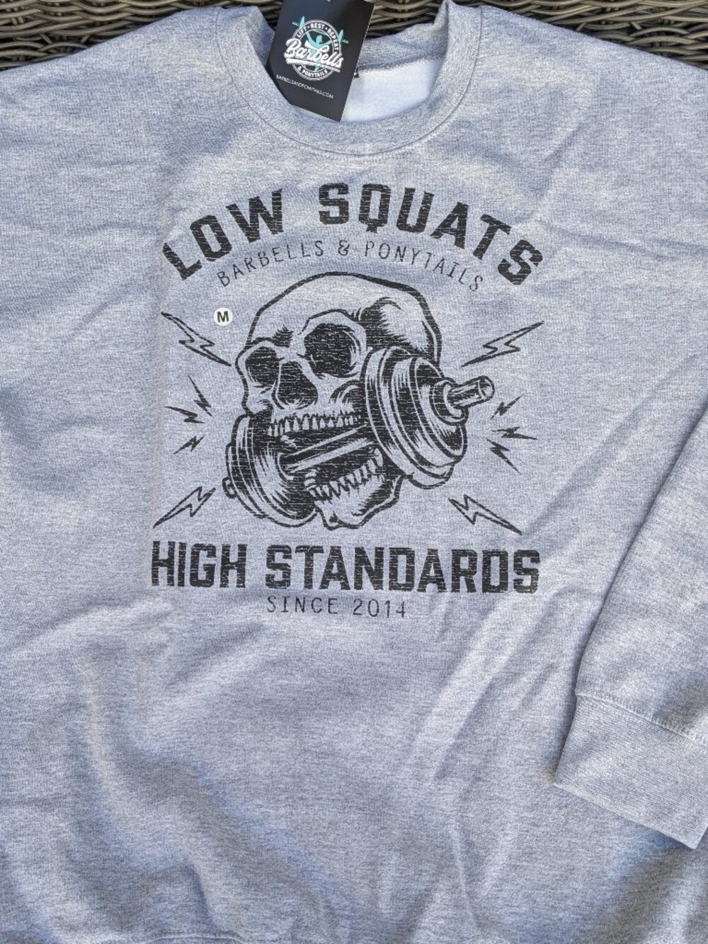 Barbells And Ponytails "Heavy Metal" Crew Neck Sweatshirt Sz M NEW